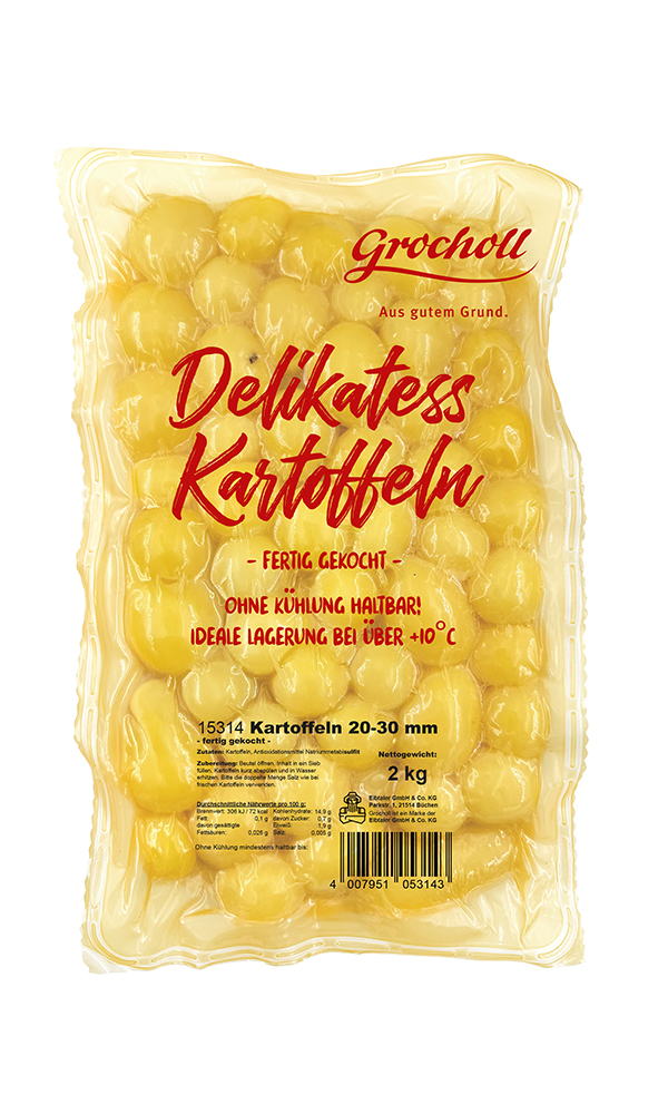 Grocholl gekochte Kartoffeln 20x30mm, Verpackung - Frontansicht