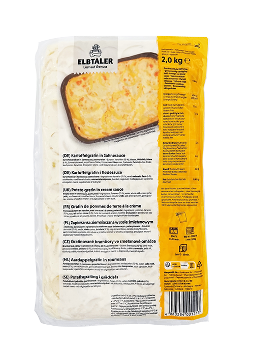 Elbtaler Kartoffelgratin Verpackung 2kg