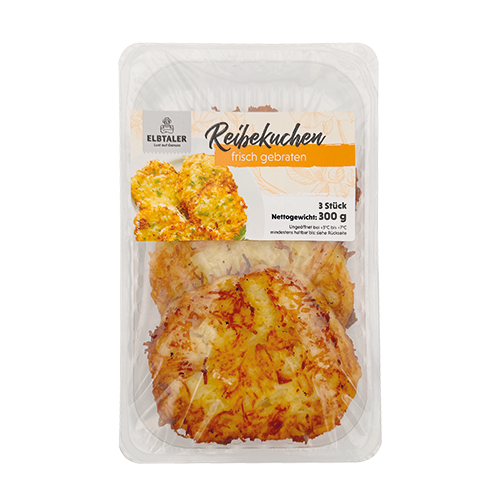 Elbtaler Reibekuchen Verpackung 3x 100 g Frontansicht