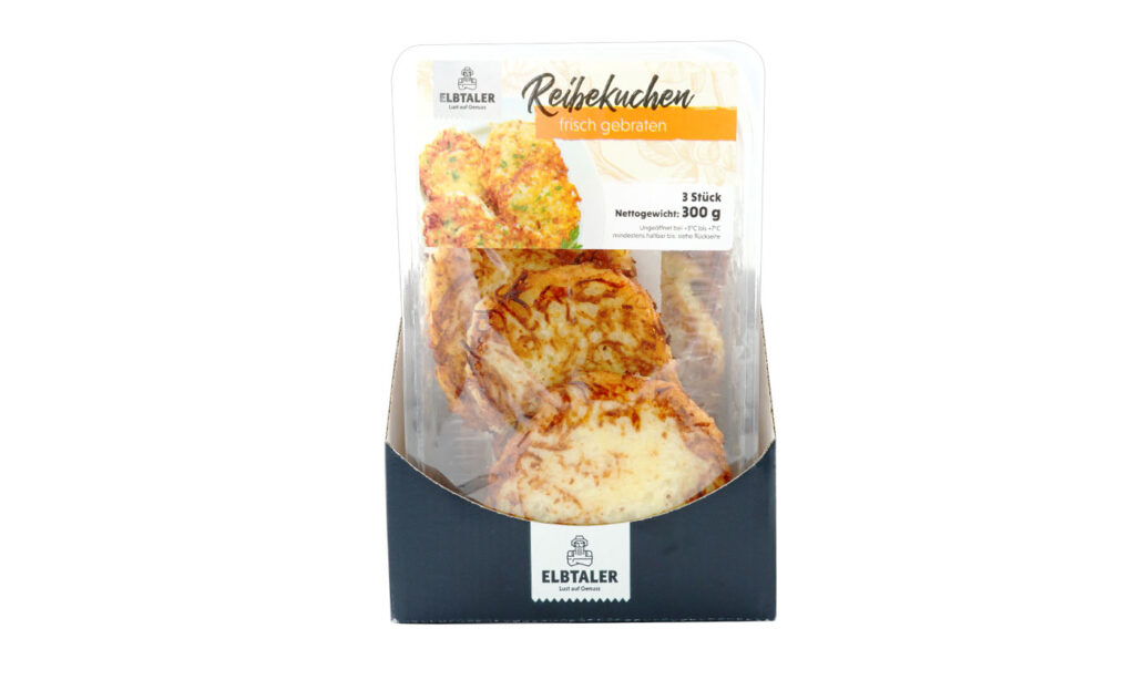 Elbtaler Reibekuchen 3x 100g im Tray - Frontansicht