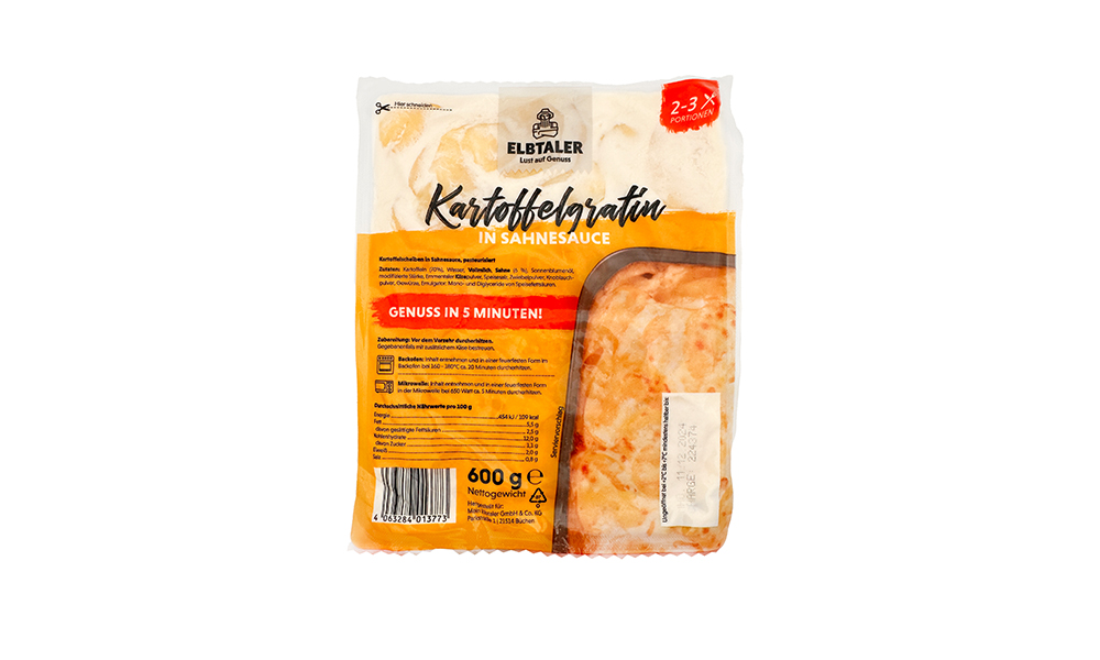 Kartoffelgratin 600 g Verpackung